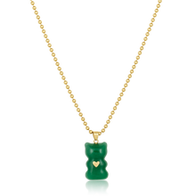 Load image into Gallery viewer, Green Jade Gummy Bear Pendant in carved stone by Christina Puchi