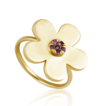 Load image into Gallery viewer, Gold Flower Ring in gold by Christina Puchi