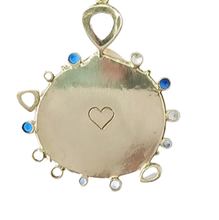 Load image into Gallery viewer, White Shell Blue & White Halo Pendant in shell by Christina Puchi