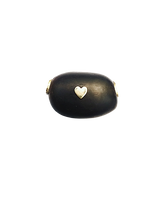 Load image into Gallery viewer, White Sapphire Ebony Bean Bead 2 Pendant in carved wood by Christina Puchi