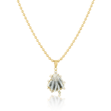 Load image into Gallery viewer, Grey Kitten Paw Halo Pendant in shell by Christina Puchi