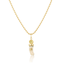 Load image into Gallery viewer, Yellow Coral Cabochon Pendant in shell by Christina Puchi