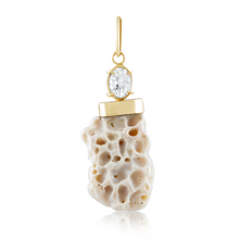 Load image into Gallery viewer, Oval Aquamarine Coral Pendant in shell by Christina Puchi