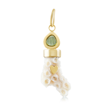 Load image into Gallery viewer, Yellow Teardrop Coral Pendant in shell by Christina Puchi