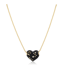 Load image into Gallery viewer, Ebony Studded Heart Bead Pendant in carved wood by Christina Puchi