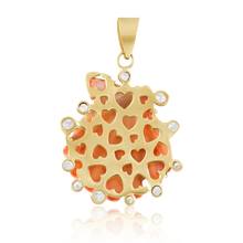 Load image into Gallery viewer, Pink Lion's Paw Halo Pendant in shell by Christina Puchi