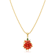 Load image into Gallery viewer, Dark Orange Lion’s Paw Halo Pendant in shell by Christina Puchi