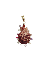 Load image into Gallery viewer, Purple Ombre Shell Halo Pendant in shell by Christina Puchi
