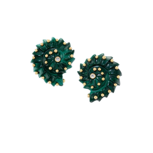 Load image into Gallery viewer, Carved Stone Ammonite Earrings in carved stone by Christina Puchi