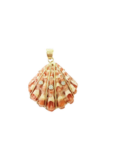 Load image into Gallery viewer, Pink Ruffled Lion's Paw Pendant in shell by Christina Puchi