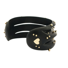 Load image into Gallery viewer, Ebony Cuff Bracelet in carved wood by Christina Puchi