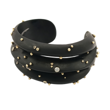 Load image into Gallery viewer, Ebony Cuff Bracelet in carved wood by Christina Puchi