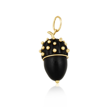 Load image into Gallery viewer, Ebony Acorn Pendants in carved wood by Christina Puchi