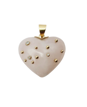 Load image into Gallery viewer, Rose Quartz Carved Heart Pendant in carved stone by Christina Puchi