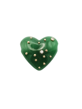 Load image into Gallery viewer, Green Jade Carved Heart Pendant in carved stone by Christina Puchi