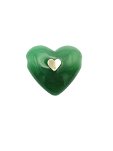 Load image into Gallery viewer, Green Jade Carved Heart Pendant in carved stone by Christina Puchi