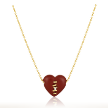 Load image into Gallery viewer, Carved Stone Stitched Heart Pendants in carved stone by Christina Puchi