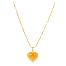 Load image into Gallery viewer, Carved Stone Studded Heart Pendants in carved stone by Christina Puchi