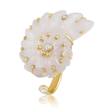 Load image into Gallery viewer, Carved Stone Ammonite Rings in carved stone by Christina Puchi