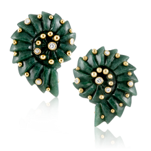 Load image into Gallery viewer, Carved Stone Ammonite Earrings in carved stone by Christina Puchi