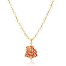 Load image into Gallery viewer, Pink Lion’s Paw White Halo Pendant in shell by Christina Puchi