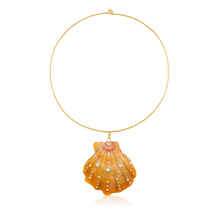 Load image into Gallery viewer, CUSTOM Large Diamond + Gold Ball Orange Lion's Paw