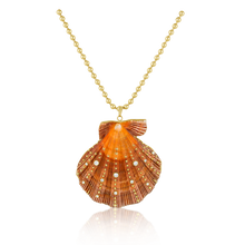 Load image into Gallery viewer, Large Studded Orange Shell Pendant in shell by Christina Puchi