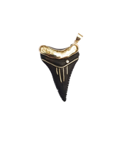 Load image into Gallery viewer, Ebony Shark's Tooth 3 Pendant in carved wood by Christina Puchi