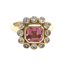 Load image into Gallery viewer, Pink Stone Ring in gold by Christina Puchi