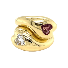 Load image into Gallery viewer, Sapphire & Diamond Heart Ring in gold by Christina Puchi