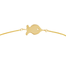 Load image into Gallery viewer, Gold Small Fish Friendship Bracelet in gold by Christina Puchi