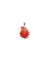 Load image into Gallery viewer, Bright Orange Shell Halo Pendant in shell by Christina Puchi