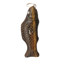 Load image into Gallery viewer, Tiger's Eye Swedish Fish Pendant by Christina Puchi
