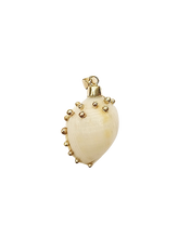 Load image into Gallery viewer, White Shell with Gold Balls Pendant in shell by Christina Puchi
