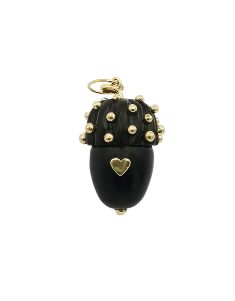 Ebony Studded Acorn Pendant by Christina Puchi