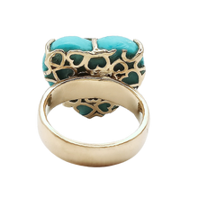 Load image into Gallery viewer, Carved Stone Stitched Heart Ring in carved stone by Christina Puchi
