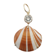 Load image into Gallery viewer, Striped Shell with Quartz Pendant in shell by Christina Puchi
