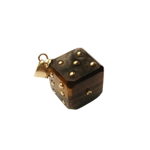 Load image into Gallery viewer, Tiger’s Eye Dice Pendant in carved stone by Christina Puchi

