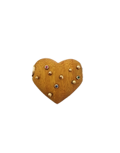 Load image into Gallery viewer, Bamboo Threaded Heart Pendant in carved wood by Christina Puchi
