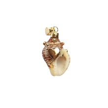 Load image into Gallery viewer, Brown Shell with Gold Balls
