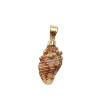 Load image into Gallery viewer, Brown Shell with Gold Balls
