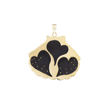 Load image into Gallery viewer, Carved Ebony Scallop Shell 2 Pendant in carved wood and shell by Christina Puchi
