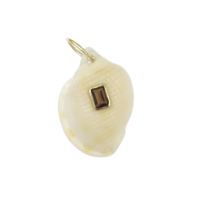 Load image into Gallery viewer, White Shell with Smoky Quartz Pendant in shell by Christina Puchi
