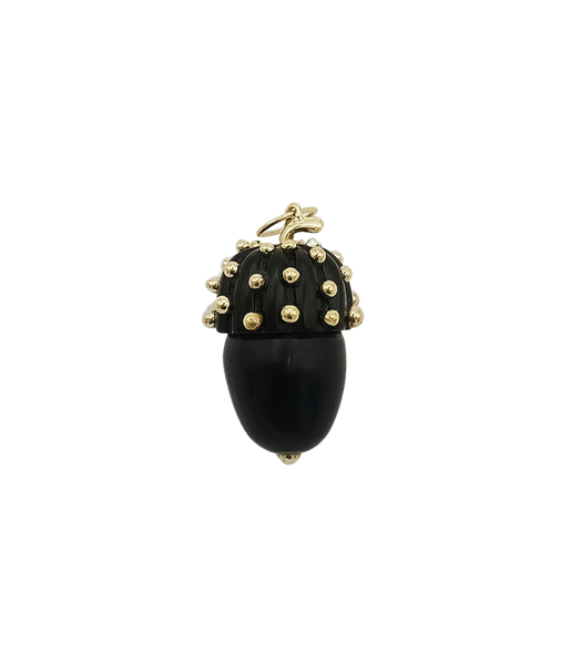Ebony Studded Acorn Pendant by Christina Puchi