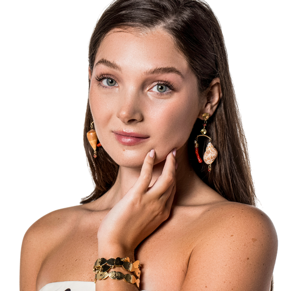Coral Tiered Earrings by Christina Puchi