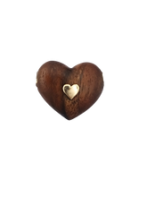 Load image into Gallery viewer, Diamond Walnut Threaded Heart 2 Pendant in carved wood by Christina Puchi

