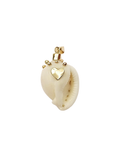 Load image into Gallery viewer, White Shell with Gold Balls Pendant in shell by Christina Puchi
