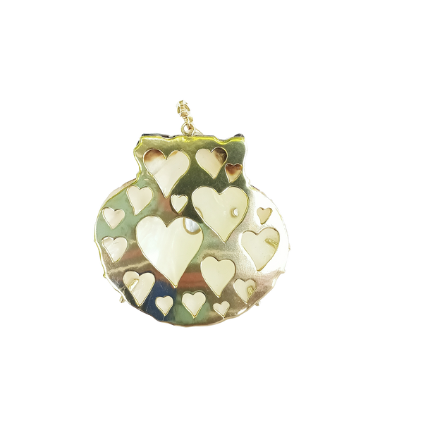 3 Stone White Shell Pendant in shell by Christina Puchi