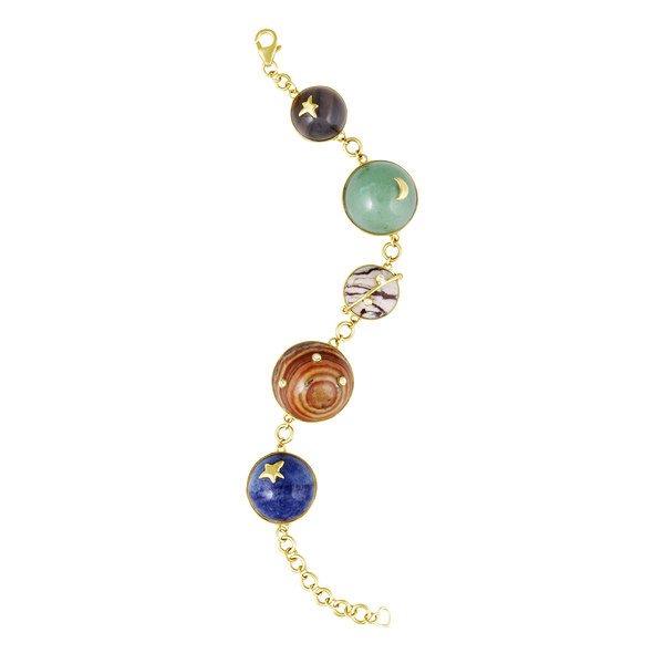 Carved Stone Planet Bracelet in carved stone by Christina Puchi