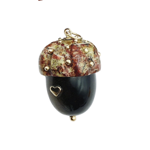 Load image into Gallery viewer, Carved Stone Acorn Pendant in carved stone by Christina Puchi
